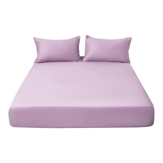 SUSHANG Fitted Bottom Sheet Fitted Sheet Solid Color Fitted Bed Sheet Soft Bottom Sheet With 11" Deep Pocket Washed Mattress Cover Fit Bed Sheets