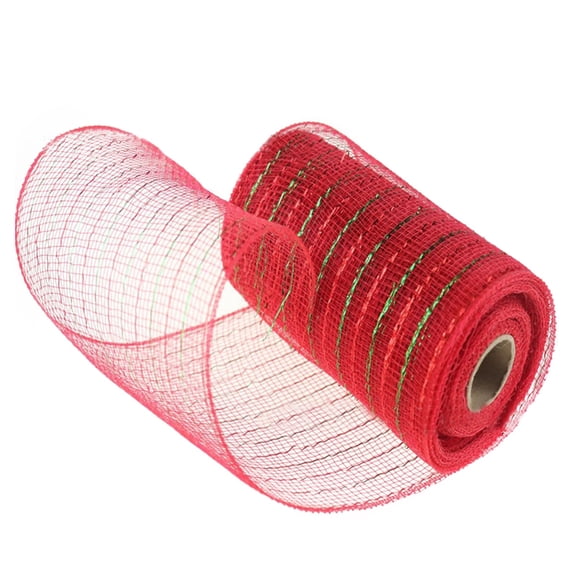 SUSHANG Foil Ribbon Decorating Poly Deco Mesh for Wreaths Bows Garlands and Gift Baskets 10 Inch Wide by 30 Feet Roll Flexible Lightweight and Reusable Craft Ribbon Perfect for Christmas Tree Decor