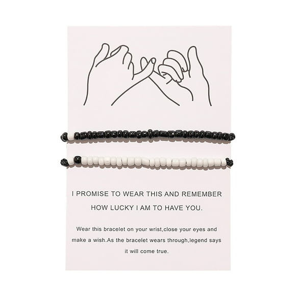 Friendship Card Bracelet Best Friend Distance Matching Bracelets with Message Card Mini Bead Oil Beads Charm Couple Sisters Bracelet Anklets Gift for Friendship Family
