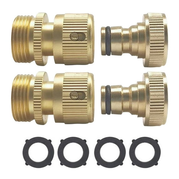 SUSHANG Garden Hose Quick Connect Solid Brass Quick Connector Garden Hose Fitting Water Hose Quick Disconnect Connector