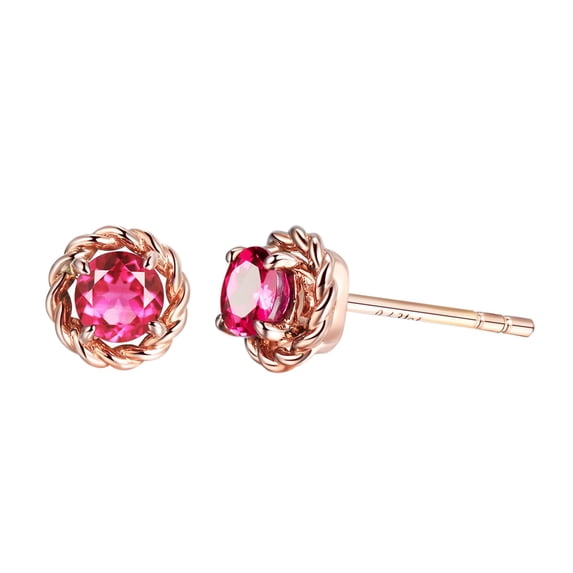 SUSHANG Gemstone Copper Silver Plated Earrings Fancy Rubys Copper Silver Plated Stud Earrings Women'S Earrings Set with Zircon Gold Plated Earrings