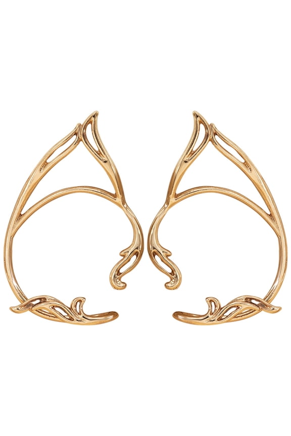 Geometric Hollow Cat Ear Ear Clips European and American Simple Geometric Hollow Cat Ears Sweet and Cool Outline Ear Clips Sophisticated Charm Non Pierced Ear Clip Cartilage Earrings