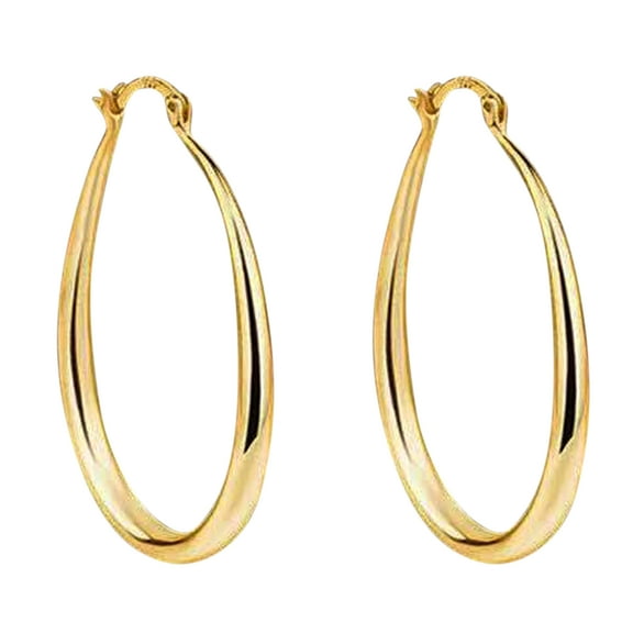 SUSHANG Gold Hoop Earrings Fashion Gold Color Oversize Hoop Earrings for Women Big Metal Round Circle Earrings Fashion Simple Earring Gold Earrings Jewelry Gift for Women