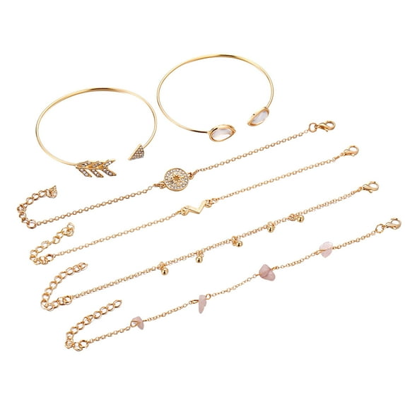 SUSHANG Gravel Bracelet Bracelet Set of Six Six Assorted Round Arrows Beaded Circle Bracelet Layered Combination Piece Bracelet Bracelet Bracelets