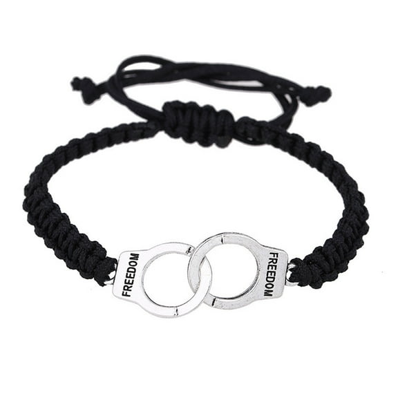 SUSHANG Grey Handcuffs Bracelet Jewelry Punk Fine Braided Gift Bracelet Women Bracelets