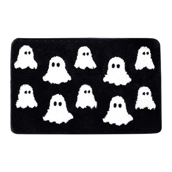 SUSHANG Halloween Ghost Carpet Halloween Bath Mat Cute Home Decor Bathroom Rugs for Bathroom Non Slip Shower Rug for Bathroom Bedroom Living Home