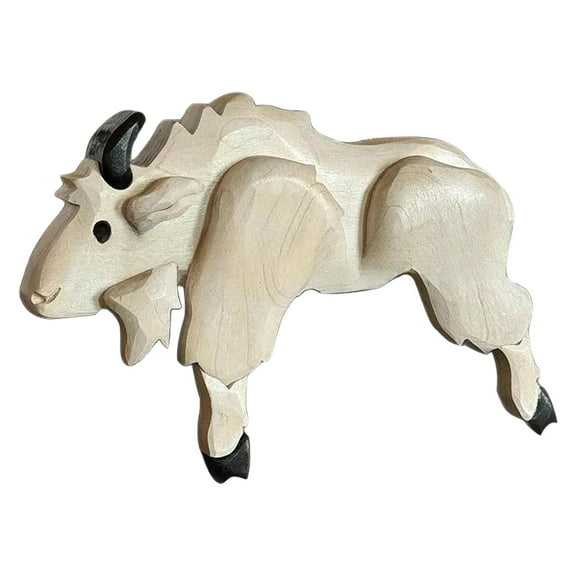 SUSHANG Hand-Carved Wooden Animal Figurines, Creative Tabletop Counter Window & Door Ornament, Wooden Wildlife Sculpture, Rustic Cabin Decoration & Collectible Handmade Carving