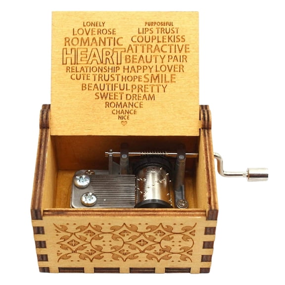 SUSHANG Hand Cranked Music Box for Valentine's Day Celebrations, Traditional Musical Gift with Timeless Design for Birthday and Anniversary Special Occasion Presents