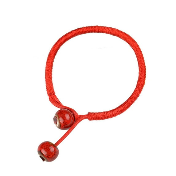 SUSHANG Hand Woven Diamond Rope Bead Men Women Ceramic Bangle Bracelet String Hand Red Potelin Bracelets
