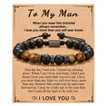 thumbnail image 1 of SUSHANG Handwoven Beaded Bracelet To My Man Bracelet Colorful Natural Stone Beads Card Bracelet Braided Rope Handmade Stone Woven Bracelet Jewelry Gifts for Men Boys, 1 of 7