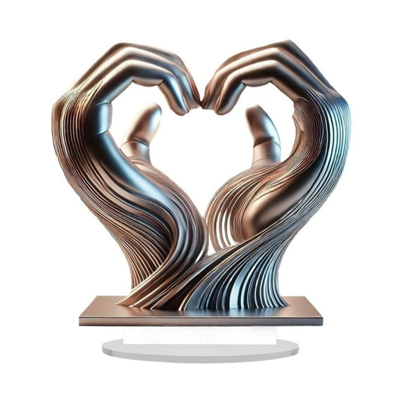 SUSHANG Heart Hand Sculpture, Gold Shelf Decoration Aesthetics Heart Shaped Statue Love Hand Sculpture Table Gift Love Gesture Statue Decoration For Anniversary Bedroom Cabinet Kitchen