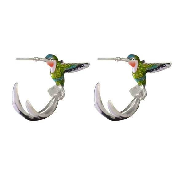 SUSHANG Hummingbird Three-Dimensional Earrings Hummingbird Earrings Cute Earrings Female Cute Cartoon Pendant Earrings