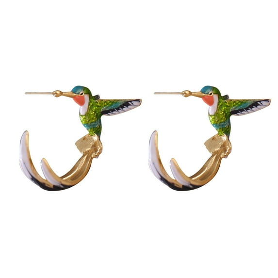 SUSHANG Hummingbird Three-Dimensional Earrings Hummingbird Earrings Cute Earrings Female Cute Cartoon Pendant Earrings