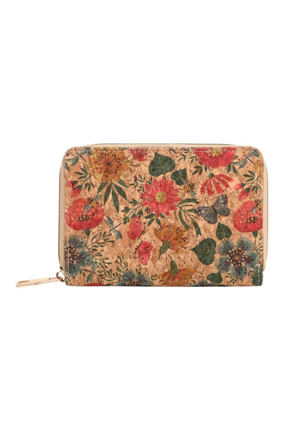 Ladies Short Wallet Retro Literary Personality Card Printing Design Wood Grain Large Capacity Purse