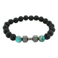 thumbnail image 1 of SUSHANG Lava Rock Beaded Bracelet Stone Volcanic Rock Beads Metal Dumbbell Versatile Beads Bracelet Jewelry, 1 of 9