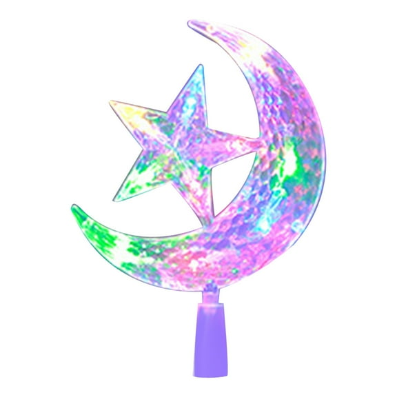 SUSHANG Light Flash Christmas Tree Topper Moon Snowflake Design LED Xmas Tree Top Ornament -Catching Tree Decoration Creates Festive Atmosphere Perfect for Windowsills Mantels Tables Gift for Frien