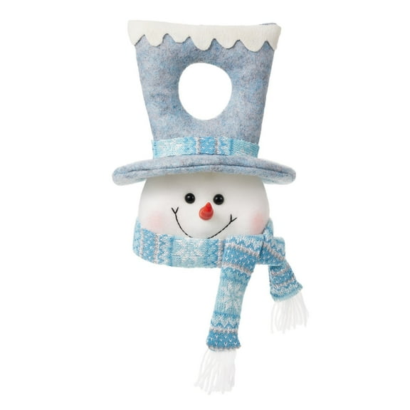 SUSHANG Lighted Christmas Snowman Plush Decoration Pre-Lit Snowman Head for Indoor Outdoor Use Cozy Holiday Decor with Warm White Lights Perfect for Home Kitchen Patio Garden Christmas Tree IdeaL