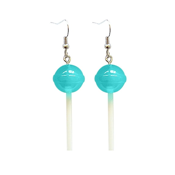 SUSHANG Lollipop Earrings Simulation of Food Playing Earrings Sweet Creative Stereo Resin Round Lollipop Earrings Long Earrings Women