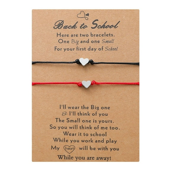 SUSHANG Love Braided Bracelet Back To School Gifts Mother Daughter Bracelet Set 2 First Day Back To School Bracelets Mom and Me Bracelets Mother Daughter Girls Boys