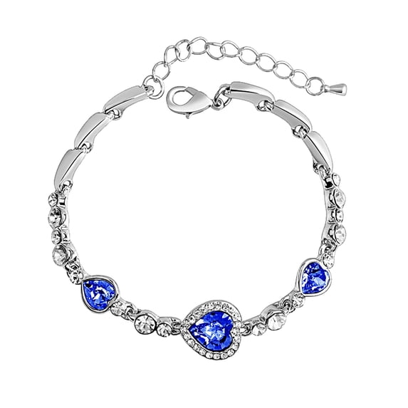 SUSHANG Love Heart Bracelet Love Heart Crystal Bracelet Fashion Women'S Bracelet Wrist Bangle Girls Accessories Holiday Gifts
