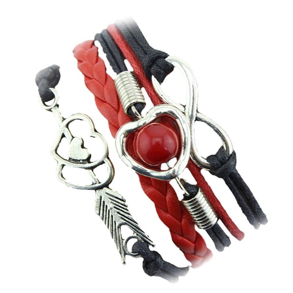 SUSHANG Love Pearl Multi Layer Bracelet Leather Charm Bracelet Friendship Love Wh Pearl Antique Heart Bracelets