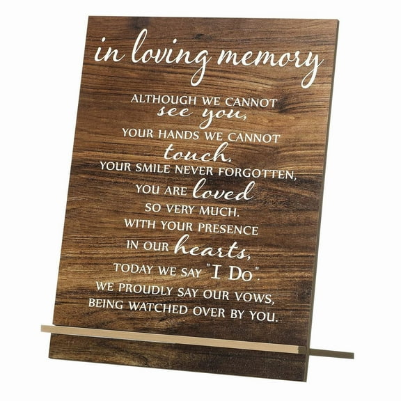 SUSHANG In Loving Memory Wedding Sign, Wedding Wooden Decorations for Reception,Wedding Anniversary Sign Acrylic Wood Wedding Sign Love Memorial Gift Wedding Sign Wedding Reunion Memorial