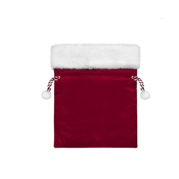 SUSHANG Luxurious Dark Red Velvet Christmas Santa Sack, Large 30-Inch Reusable Gift Bag with Drawstring for Holiday Present Wrapping, Festive Storage, and Family Xmas Traditions