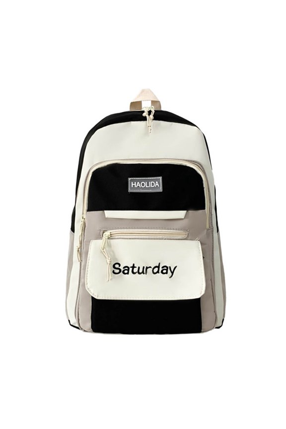Male Female Students Backpack Outdoor Leisure Campus Backpack Color Matching Youth Fashion Simple Schoolbag