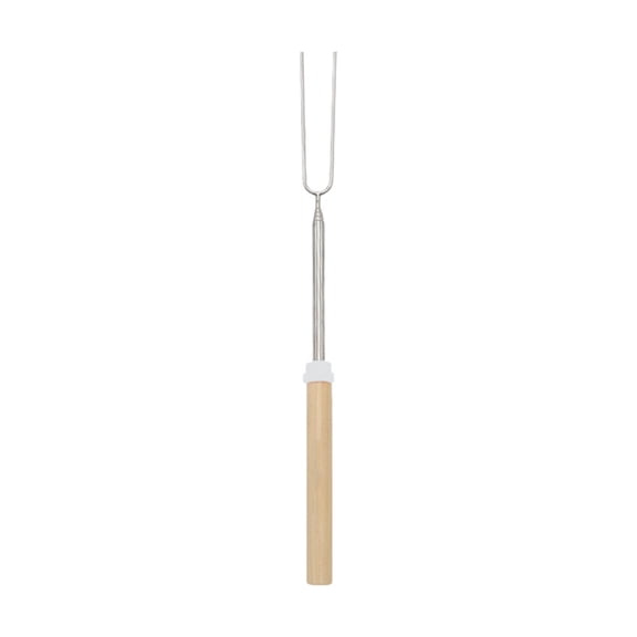 SUSHANG Marshmallow Roasting Sticks, 30” Long Smores Sticks for Fire Pit,Outdoor BBQ Stainless Steel Telescopic Zibo Barbecue Fork 12 Color Hot Dog Fork Telescopic U Shaped Wooden Handle Barbecue