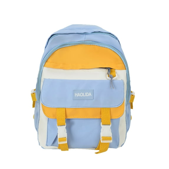 SUSHANG Men and Women Adult Colorblock Nylon Backpack Fashion Zipper Student School Bag for Travel, School, and Outdoor Activities