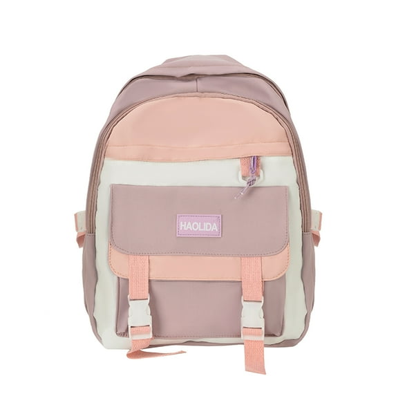 SUSHANG Men and Women Adult Colorblock Nylon Backpack Fashion Zipper Student School Bag for Travel, School, and Outdoor Activities