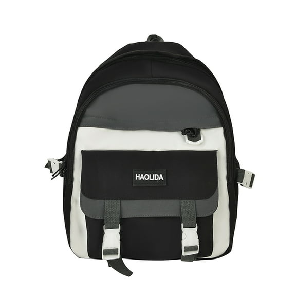 SUSHANG Men and Women Adult Colorblock Nylon Backpack Fashion Zipper Student School Bag for Travel, School, and Outdoor Activities