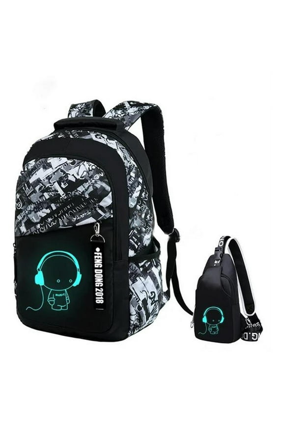 Men's Backpack Junior High School Student Backpack Backpack Computer Bag Load Reducing and Wear