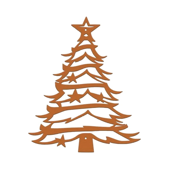 SUSHANG Metal Christmas Tree Wall Art Decor, Festive Seasonal Silhouette Wall Hanging for Holiday Home Decor, Living Room, and Entryway Christmas Themed Ornament