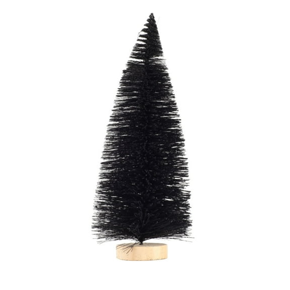 SUSHANG Mini Black Christmas Tree Tabletop Decoration with Base 15/20/25/30cm Slim Needle Design Perfect for Home Holiday Festive Decor Easy to Set Up Inexpensive Alternative Year-Round Stylish Xma