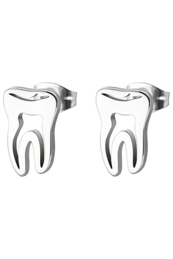 Mini Tooth Earrings Joyas Stainless Steel Teeth Shape Earrings Stud Minimalist Jewelry Gold Plated Tooth Earrings Bijoux Acier Inoxydable Joyeria
