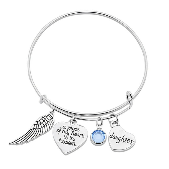 SUSHANG Mother'S Day Gift Bracelet Piece Mom Angel of Heart A Bracelet Lettering My Wing Bracelet Family Dad Bracelets