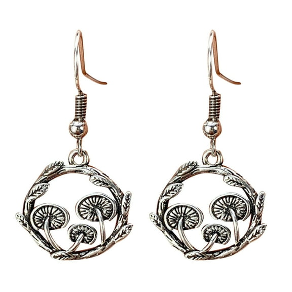 SUSHANG Mushroom Plant Earrings 2024 New Retro New Personality Plant Pendant Earrings Retro Ladies Charm Ears 1 Pair Personality Earrings Earrings
