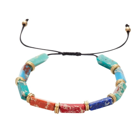 SUSHANG Natural Stone Hand-Woven Bracelet Colorful Natural Stone Beaded Bracelet Sweet Gift Crystal Bracelet Is The for Friends Boys and Girls Let Crystal Bracelet Witness Your Beautiful Friendship