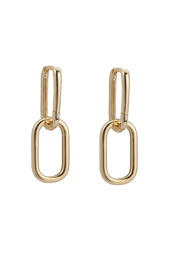 Oval Earrings Ladies New Geometric Oval Earrings Simple Metal Removable Earrings Bride Jewelry Gift Minimalist Jewelry Silver Interlocked Circle Dangle Oval Hoop Earrings for Women