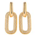 thumbnail image 1 of SUSHANG Oval Zirconia Earrings Earrings European and American High End Full Diamond Oval Earrings Simple Inlaid Zircon Earrings Vintage Metal Gold Plated Rose Ear Buckles, 1 of 9