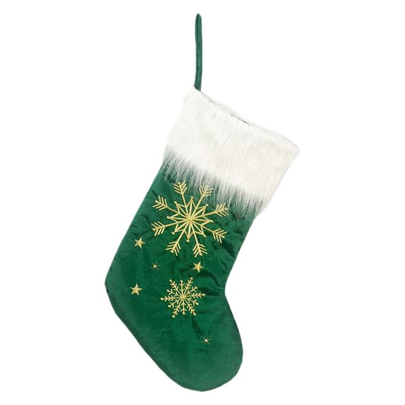 SUSHANG Oversized Embroidered Snowflakes Christmas Stockings | Extra-Large Hanging Stockings for Fireplace Decor | Festive Holiday Stockings with Embroidered Snowflake Patterns