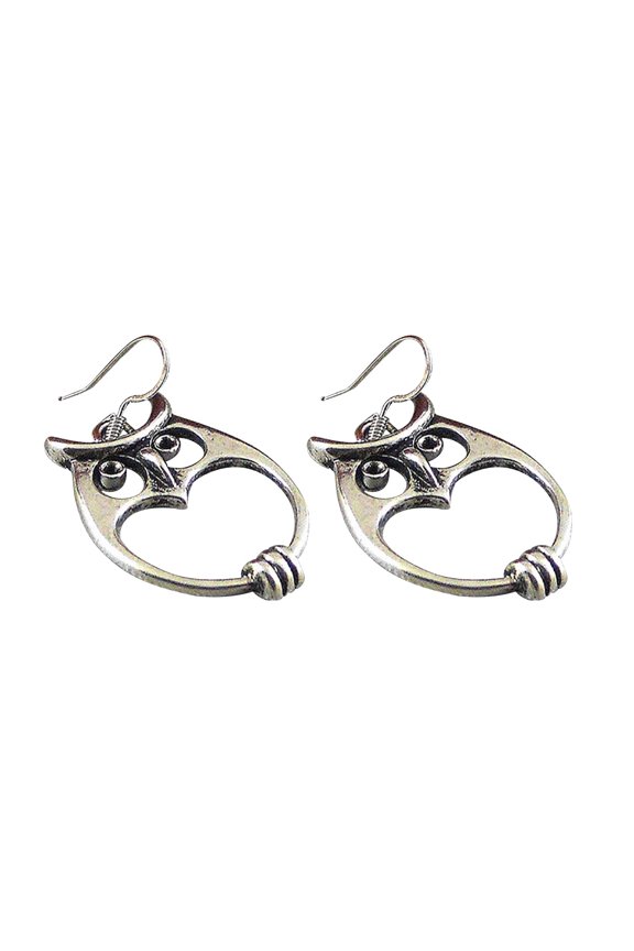 Owl Alloy Earrings Retro Creative Owl Alloy Earrings Female Personality Hollow Earrings