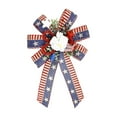 thumbnail image 1 of SUSHANG Patriotic Bows for Wreaths Large Burlap Red White Blue Stripe Stars Bow for 4th of July Independence Day Decor,Decorations Bunting Indoor Outdoor Decor and Patriotic Party, 1 of 4