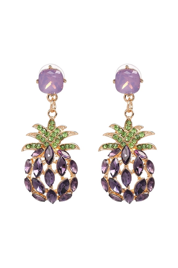 Pineapple Earrings Fruit Pineapple Earrings Personalized Earrings European and Korean Earrings 7 Color Optional