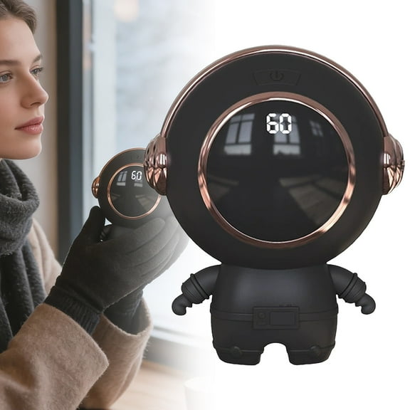 SUSHANG Portable Astronaut-Shape USB Digital Rechargeable Heater with Fast Heating Technology, Compact Personal Heater for Winter Use with Adjustable Temperature Settings