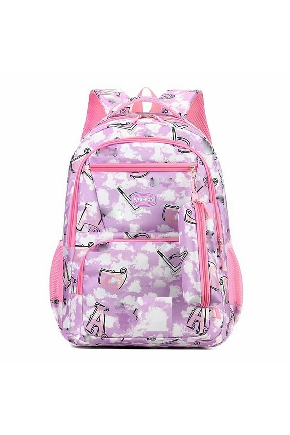 Primary School Students Backpack Fashion Backpack Colorful Printed Double Shoulder Bag Large Capacity Daypack Ideal for Daily Use Laptops Up