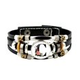 thumbnail image 1 of SUSHANG Punk Vintage Beaded Bracelet English Letter Flower Leather Bracelet for Men and Women Versatile Time Gem Weaving Beaded Handicraft Gift, 1 of 4