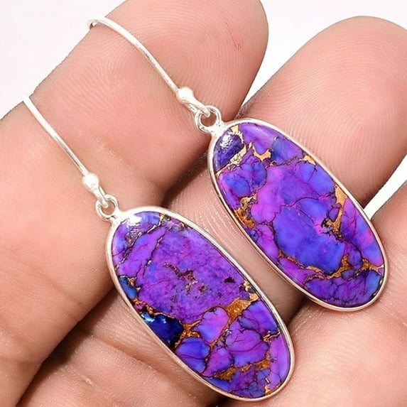 SUSHANG Purple Style Stone Earrings Earrings Earrings Purple Women'S Drop Synthetic Earrings