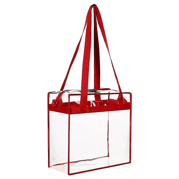 SUSHANG Pvc Transparent Bag Square Large Capacity Travel Storage Bag Portable Crossbody Handbag Tote Bag